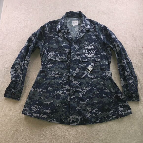 U.S. Navy Woman's Digital Military Jacket Uniform Small Camo Utility Collared Gr - Picture 14 of 15